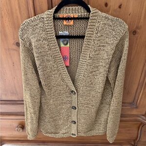 Tory Burch Women's Gold Metallic Cardigan